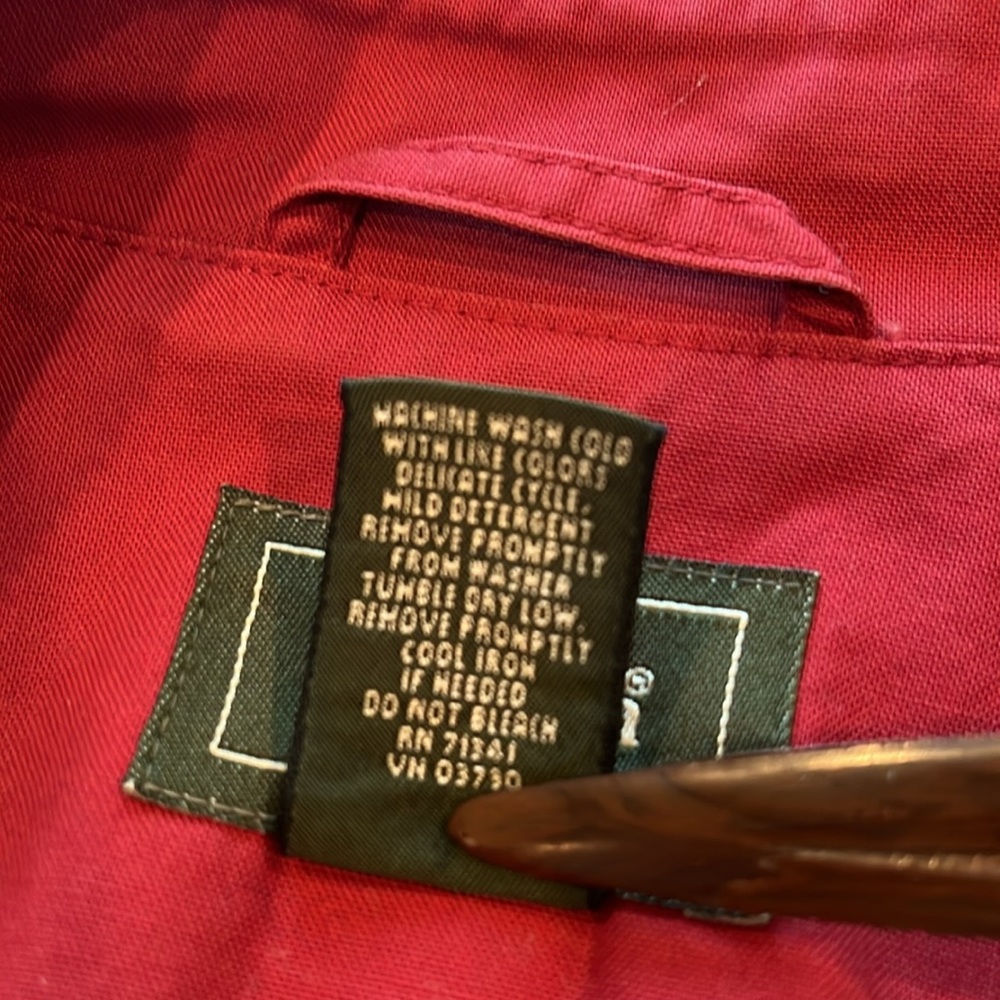 L.L.Bean Chore Coat Barn Jacket Size M Brick Red Corduroy Collar 100% Cotton - Picture 11 of 15